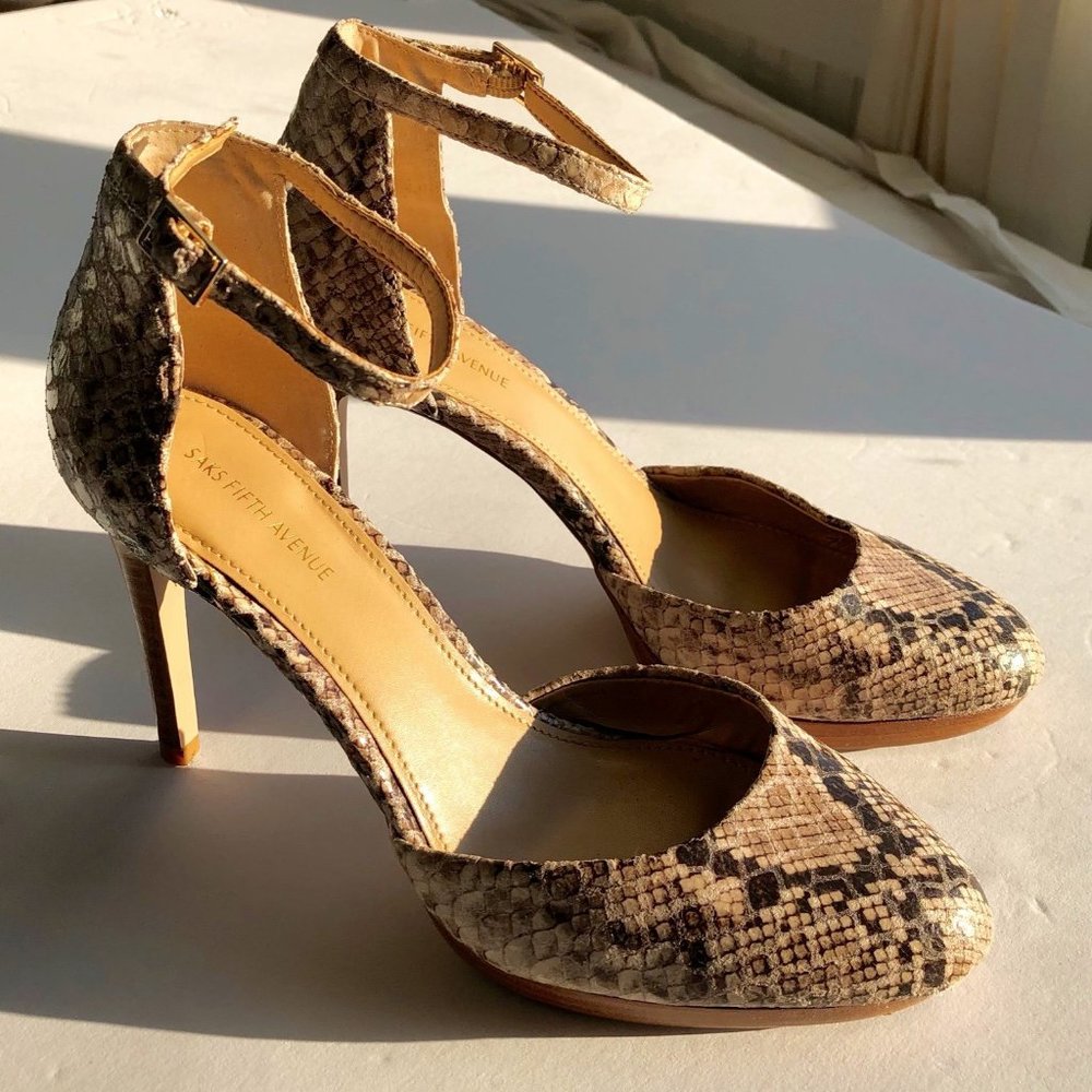 Saks 5th Avenue Brianna Ankle Strap Platform Heels